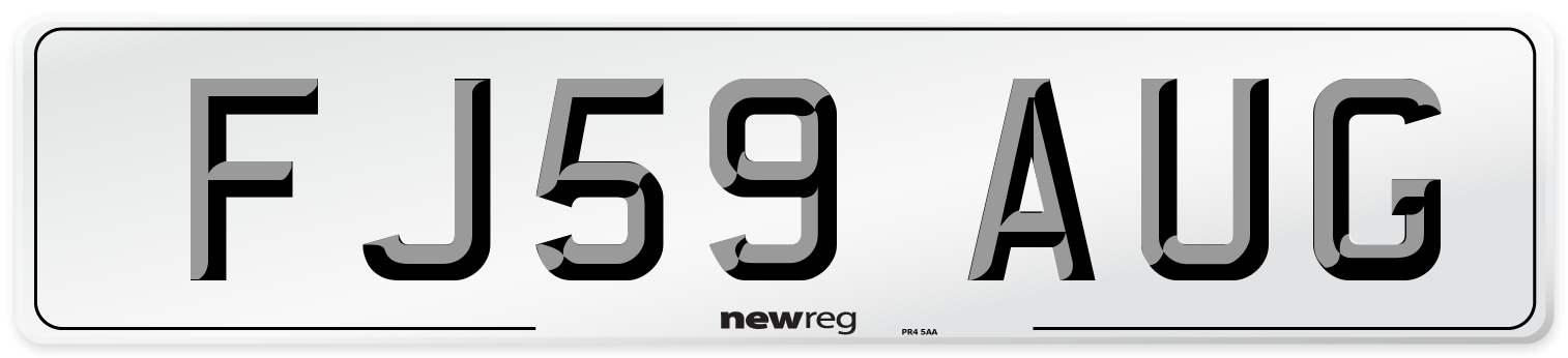 FJ59 AUG Number Plate from New Reg